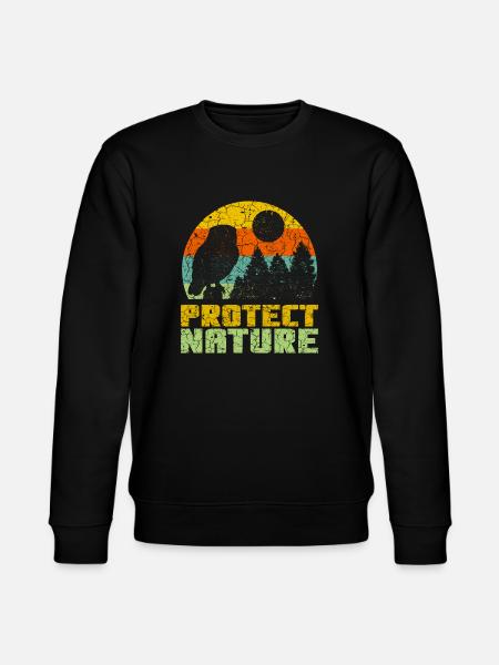 Protect Nature conservation retro shirt - Stanley/Stella CHANGER Unisex Organic Sweatshirt - black