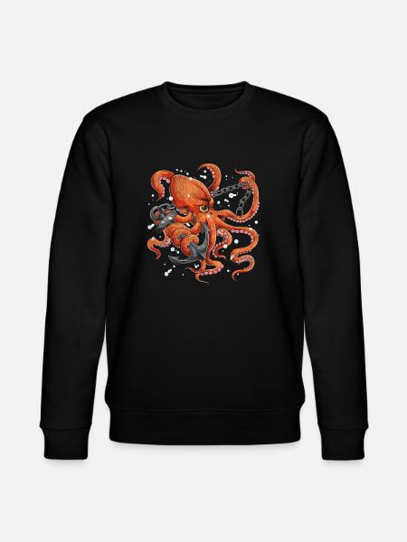 Octopus Sea Monster Octopus - Stanley/Stella CHANGER Unisex Organic Sweatshirt - black