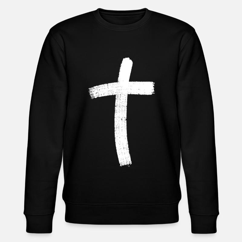 Jesus Kreuz - Stanley/Stella Unisex Bio-Sweatshirt CHANGER  - Schwarz