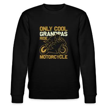 Nur coole Großväter sind Biker - Stanley/Stella Unisex Bio-Sweatshirt CHANGER  - Schwarz - Vorne - Nik (191cm) & Marisol (170cm)