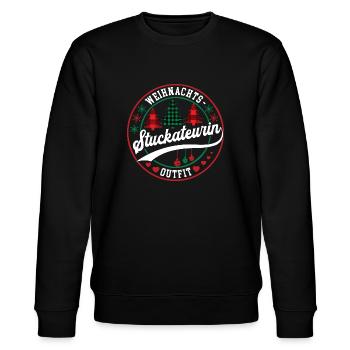 Stuckateurin Weihnachten Verputzerin Trockenbau - Stanley/Stella Unisex Bio-Sweatshirt CHANGER  - Schwarz - Vorne - Nik (191cm) & Marisol (170cm)
