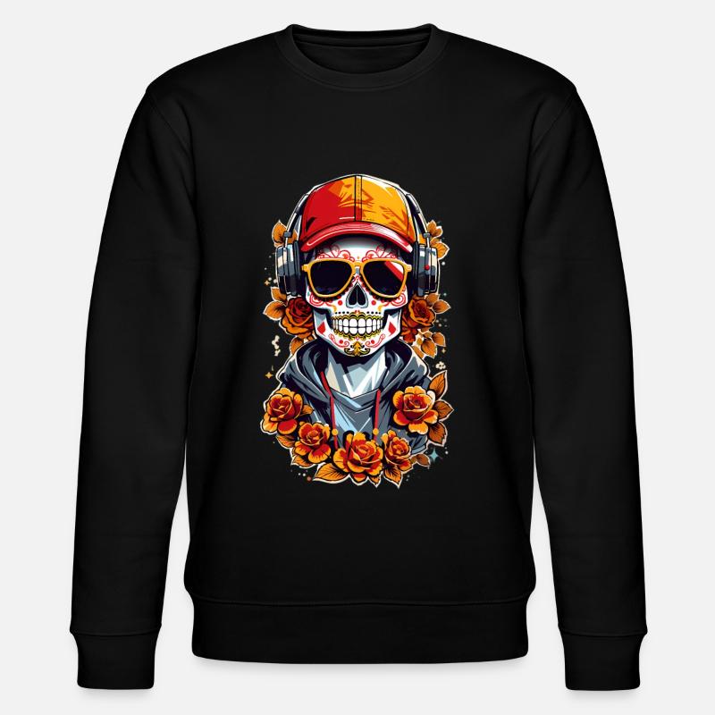 Zucker Schädel - Stanley/Stella Unisex Bio-Sweatshirt CHANGER  - Schwarz