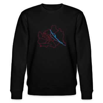 Wien - Stanley/Stella Unisex Bio-Sweatshirt CHANGER  - Schwarz - Vorne - Nik (191cm) & Marisol (170cm)