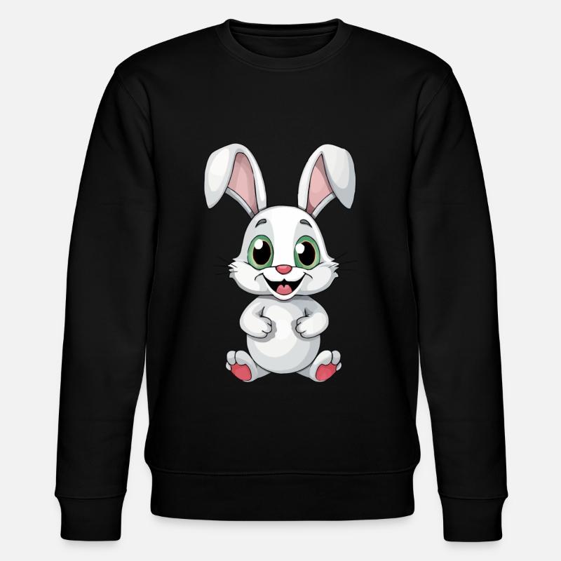Lustiger Süßer Hase - Stanley/Stella Unisex Bio-Sweatshirt CHANGER  - Schwarz
