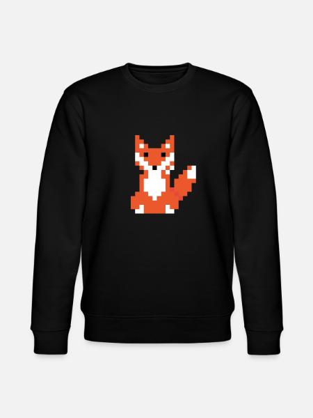 Red Fox Pixel Art - Stanley/Stella CHANGER Unisex Organic Sweatshirt - black