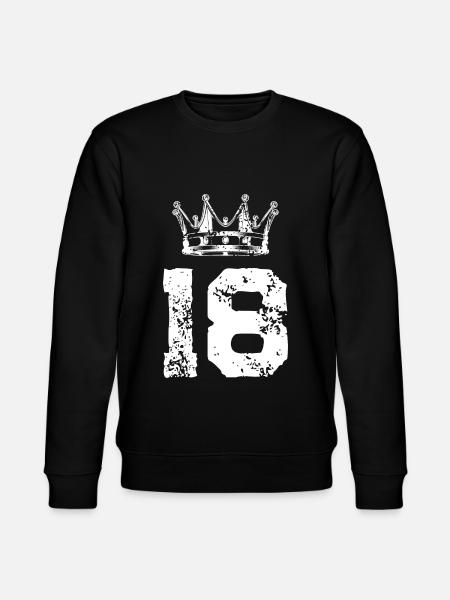 18 Zahl Krone - Stanley/Stella Unisex Bio-Sweatshirt CHANGER - Schwarz