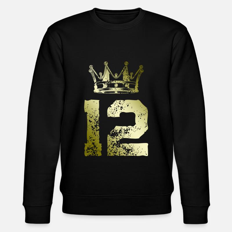 12 Zahl Krone - Stanley/Stella Unisex Bio-Sweatshirt CHANGER  - Schwarz