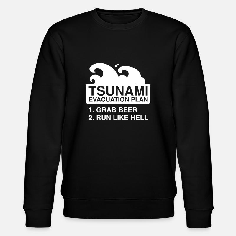 Tsunami Evacuation Plan - Stanley/Stella CHANGER Unisex Organic Sweatshirt - black