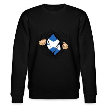 Scotland Flag Scottish Flag Alba GB UK - Stanley/Stella CHANGER Unisex Organic Sweatshirt - black - Front - Nik (191cm) & Marisol (170cm)
