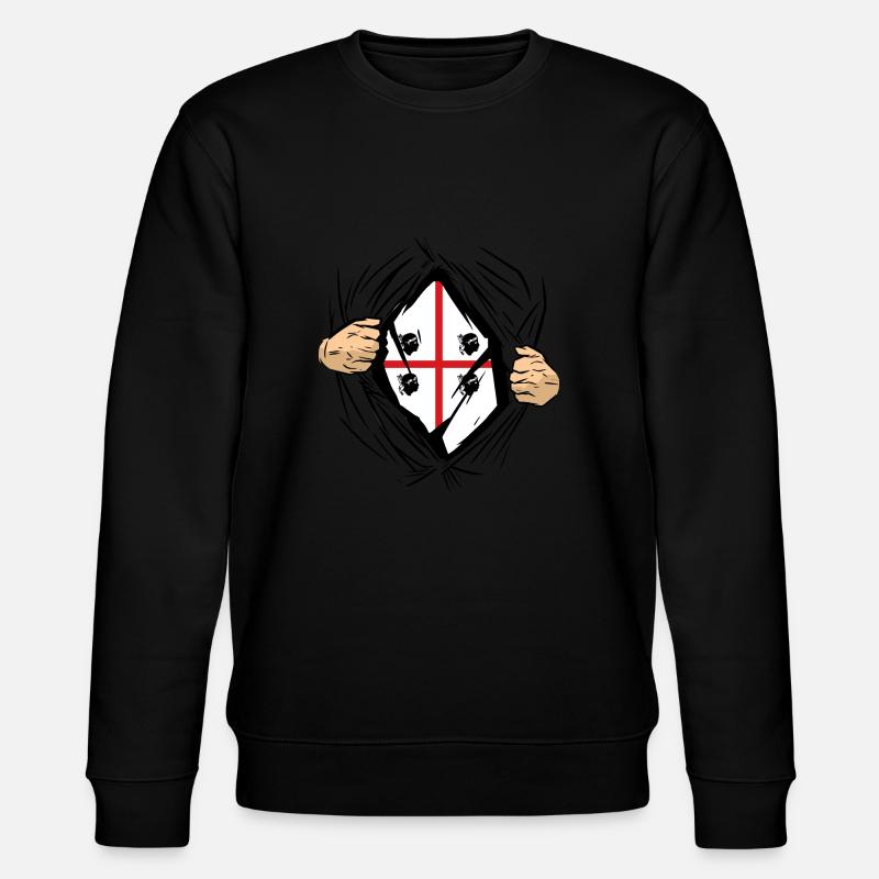 Sardinia Flag Superhero Sardinian Flag - Stanley/Stella CHANGER Unisex Organic Sweatshirt - black