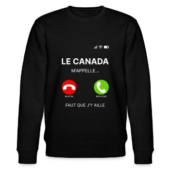 LE CANADA M'APPELLE FAUT QUE J'Y AILLE - Sweat bio CHANGER Stanley/Stella Unisexe - noir - Devant - Nik (191cm) & Marisol (170cm)