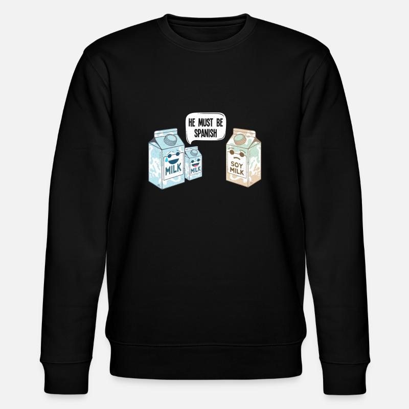 Sojamilch - Soy Milk spanisch - Stanley/Stella Unisex Bio-Sweatshirt CHANGER  - Schwarz