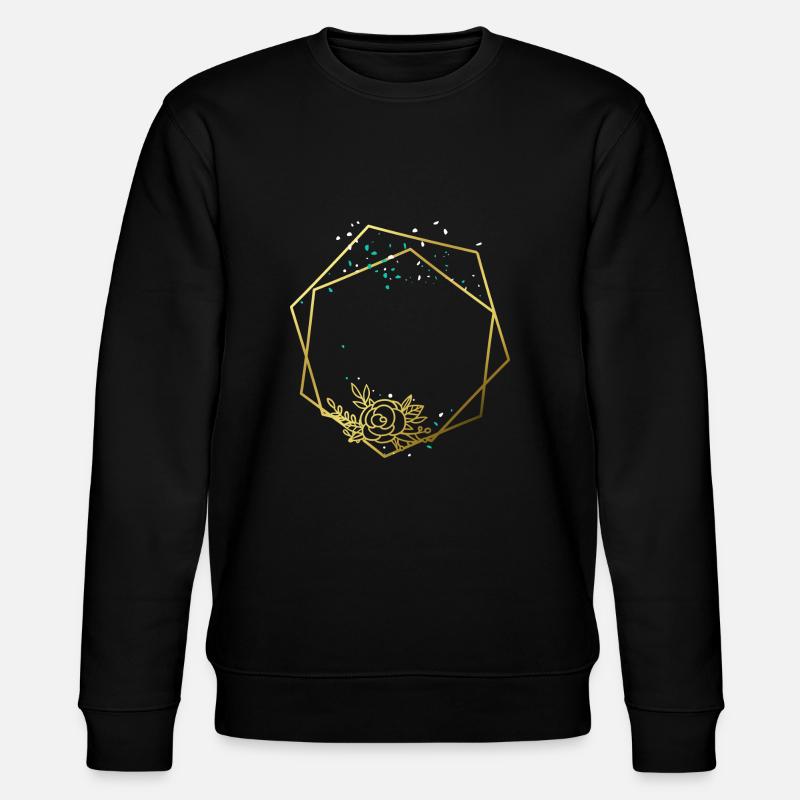 Ramme Guld Rose Abstrakt Sekskant Hexagon - Stanley/Stella økologisk unisex-sweatshirt CHANGER  - sort