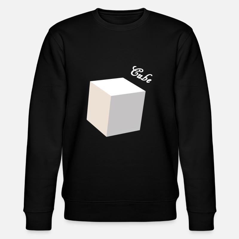 Cube 3D weiß - Stanley/Stella Unisex Bio-Sweatshirt CHANGER  - Schwarz