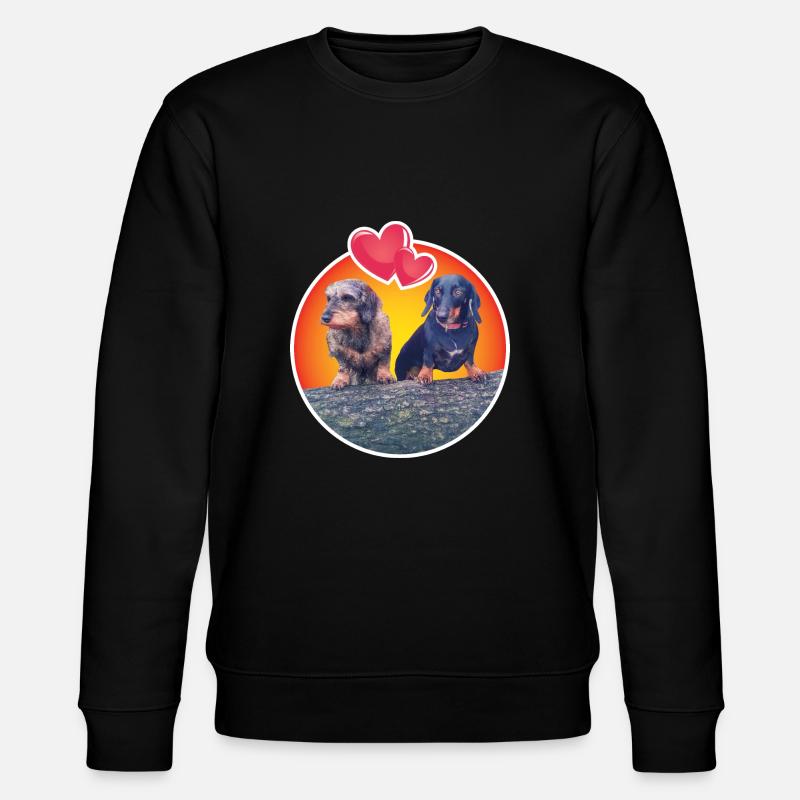 Liebenswerte Dackel - Stanley/Stella Unisex Bio-Sweatshirt CHANGER - Schwarz