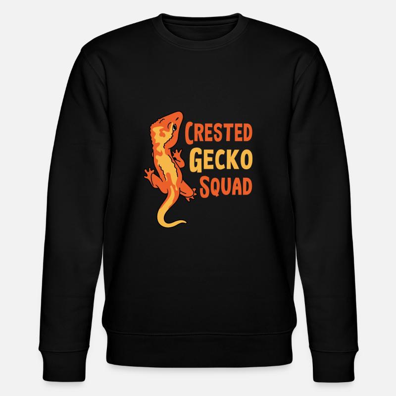 Crested Gecko Squad Nette Reptilien-Echse - Stanley/Stella Unisex Bio-Sweatshirt CHANGER - Schwarz