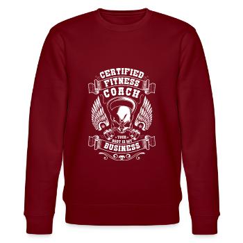 Fitness Trainieren Sportler - Stanley/Stella Unisex Bio-Sweatshirt CHANGER  - Burgunderrot - Vorne - Nik (191cm) & Marisol (170cm)