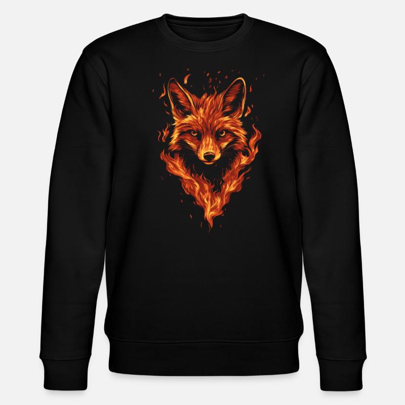 Fuchs aus Flammen Feuer - Stanley/Stella Unisex Bio-Sweatshirt CHANGER  - Schwarz