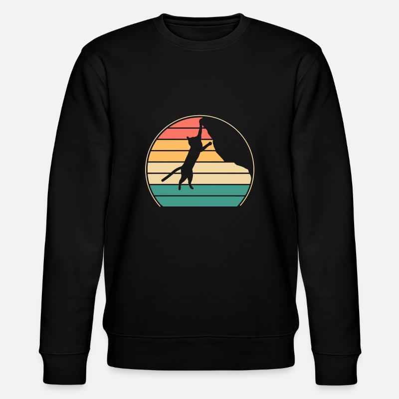Boulder Katze Felskletterer Klettern Bergsteigen - Stanley/Stella Unisex Bio-Sweatshirt CHANGER  - Schwarz