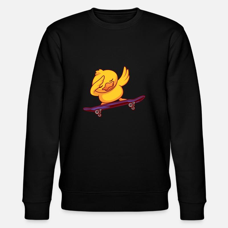 Duck on a skateboard - Stanley/Stella CHANGER Unisex Organic Sweatshirt - black