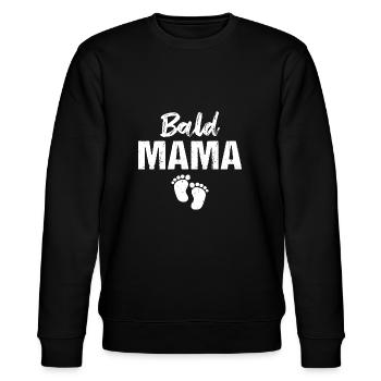Bald Mama Baby Schwangerschaft - Stanley/Stella Unisex Bio-Sweatshirt CHANGER  - Schwarz - Vorne - Nik (191cm) & Marisol (170cm)