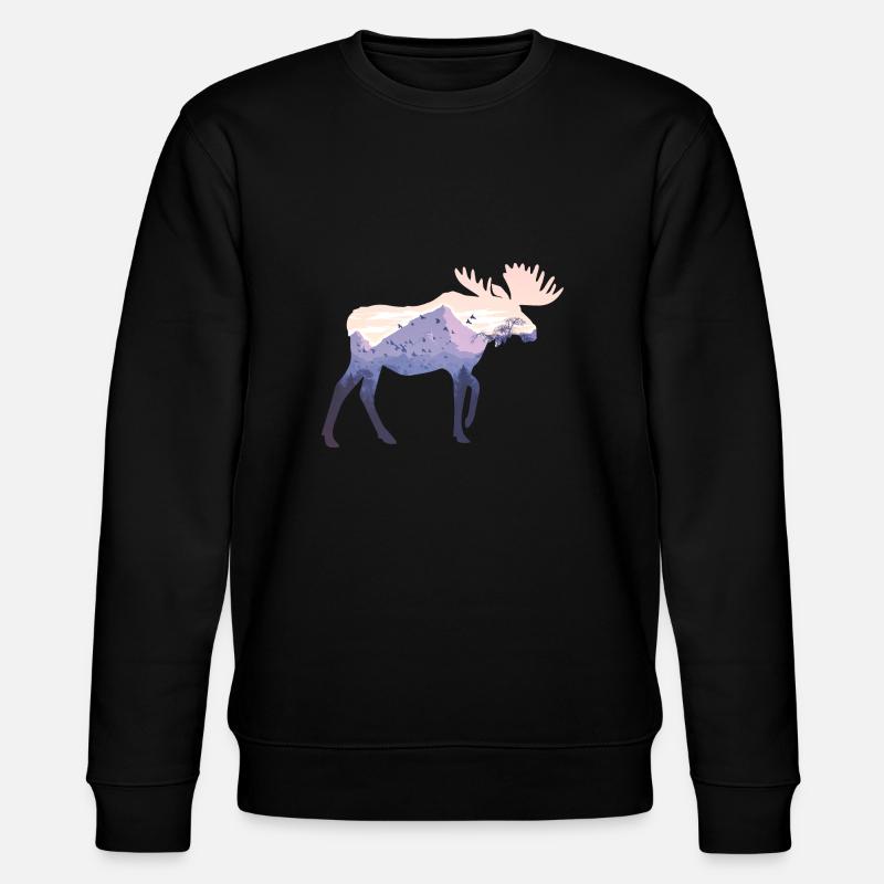 Elch - Stanley/Stella Unisex Bio-Sweatshirt CHANGER  - Schwarz