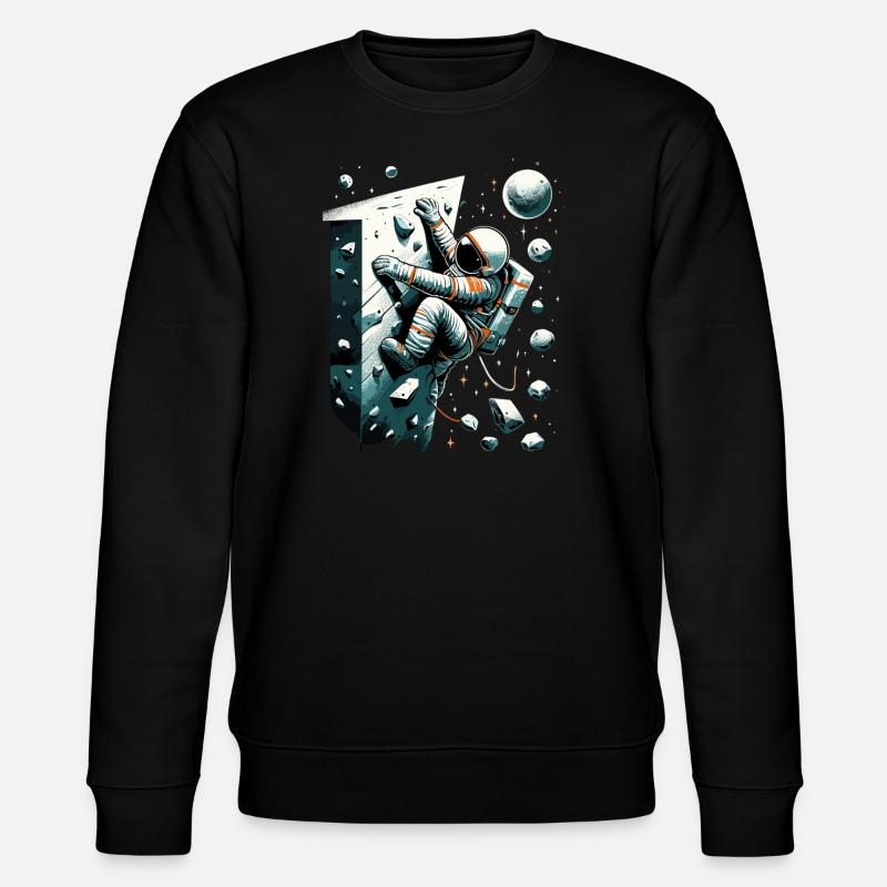 Bouldering Astronaut Spaceman Gift - Stanley/Stella CHANGER Unisex Organic Sweatshirt - black