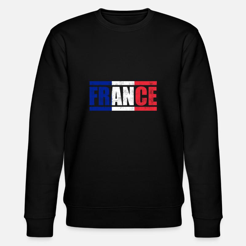 Frankreich - Stanley/Stella Unisex Bio-Sweatshirt CHANGER  - Schwarz