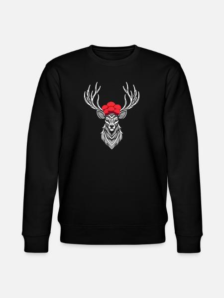 Schwarzwald Hirsch Wald-Design - Stanley/Stella Unisex Bio-Sweatshirt CHANGER - Schwarz