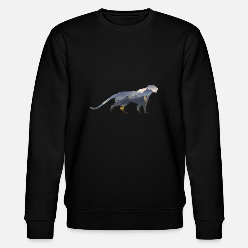 Snow leopard - Stanley/Stella CHANGER Unisex Organic Sweatshirt - black