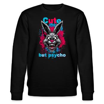 Lapin mignon mais psychique - Sweat bio CHANGER Stanley/Stella Unisexe - noir - Devant - Nik (191cm) & Marisol (170cm)