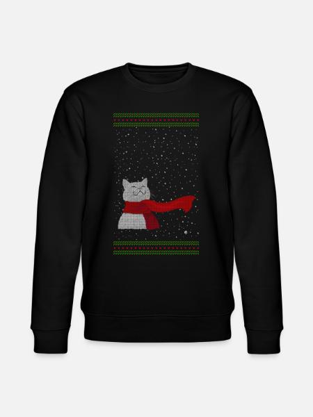 Strickkätzchen (weiß) - Stanley/Stella Unisex Bio-Sweatshirt CHANGER  - Schwarz