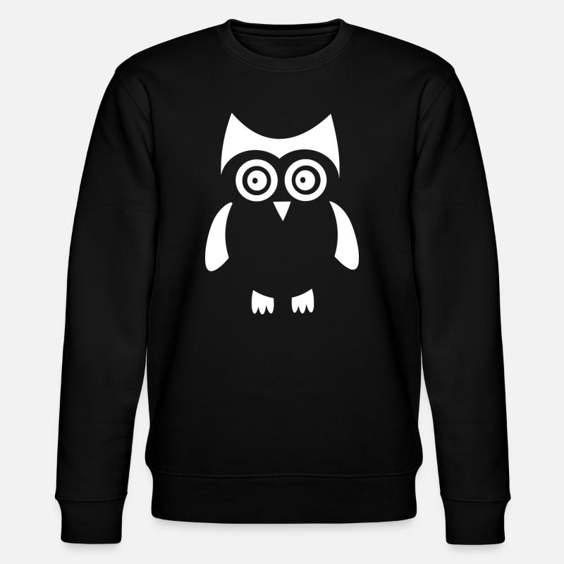 white owl bird white - Stanley/Stella CHANGER Unisex Organic Sweatshirt - black