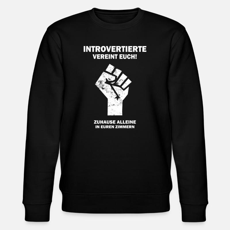 Introvertierte vereint euch - Stanley/Stella Unisex Bio-Sweatshirt CHANGER  - Schwarz