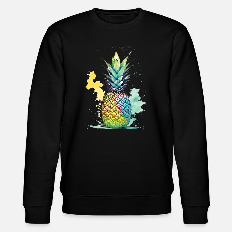 Ananas - Stanley/Stella Unisex Bio-Sweatshirt CHANGER  - Schwarz