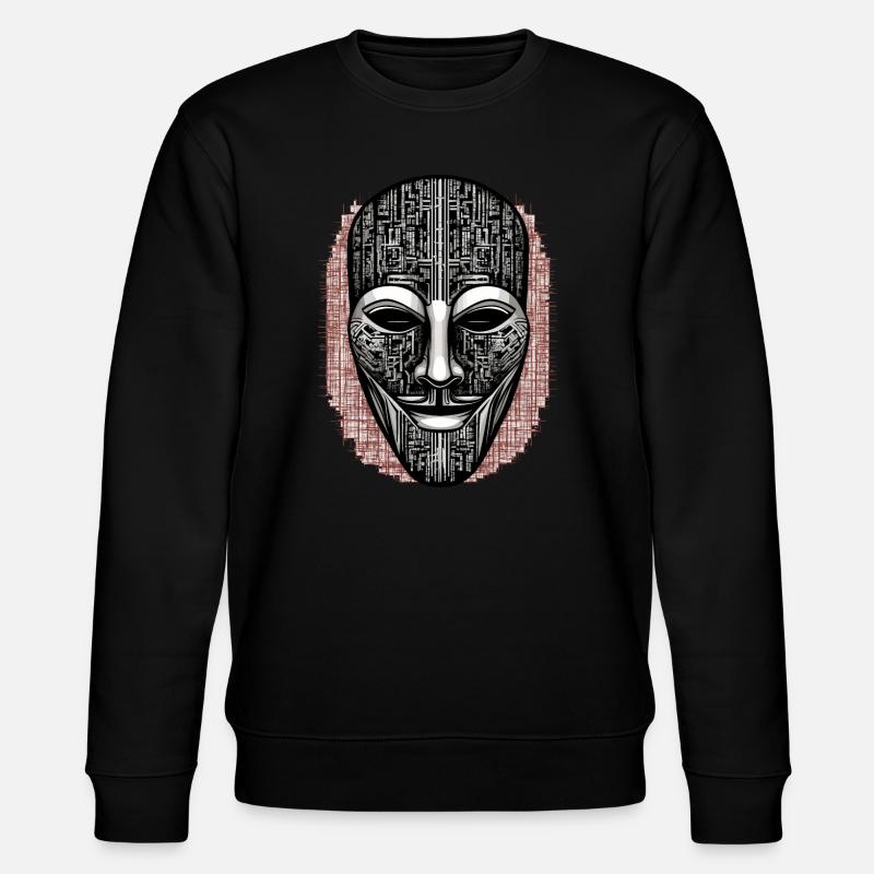 Anonymous Hacker Mask - Stanley/Stella CHANGER Unisex Organic Sweatshirt - black