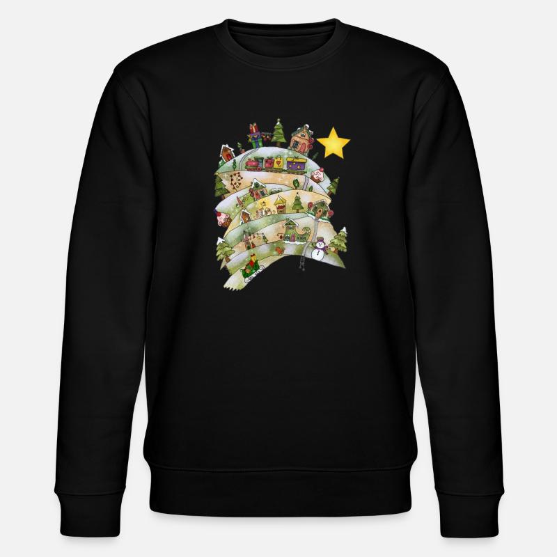 Weihnachtsdorf - Stanley/Stella Unisex Bio-Sweatshirt CHANGER  - Schwarz
