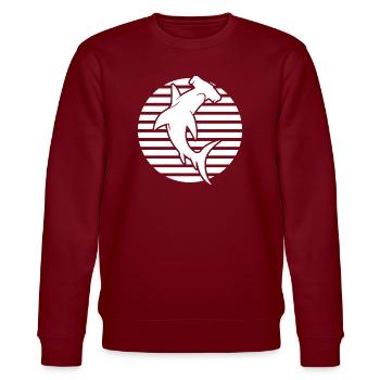 Hammerhead Shark, Diving - Stanley/Stella CHANGER Unisex Organic Sweatshirt - burgundy - Front - Nik (191cm) & Marisol (170cm)