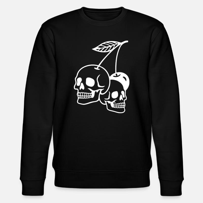 Dunkle Kirsche Schädel Illustration - Stanley/Stella Unisex Bio-Sweatshirt CHANGER  - Schwarz