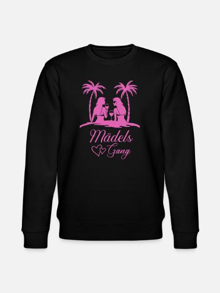Girls Gang Beach Illustration - Stanley/Stella CHANGER Unisex Organic Sweatshirt - black