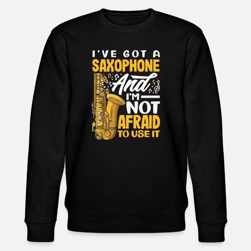 Saxofon - Stanley/Stella Unisex Bio-Sweatshirt CHANGER  - Schwarz