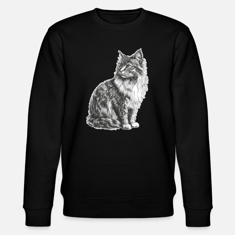 Katze - Stanley/Stella Unisex Bio-Sweatshirt CHANGER  - Schwarz