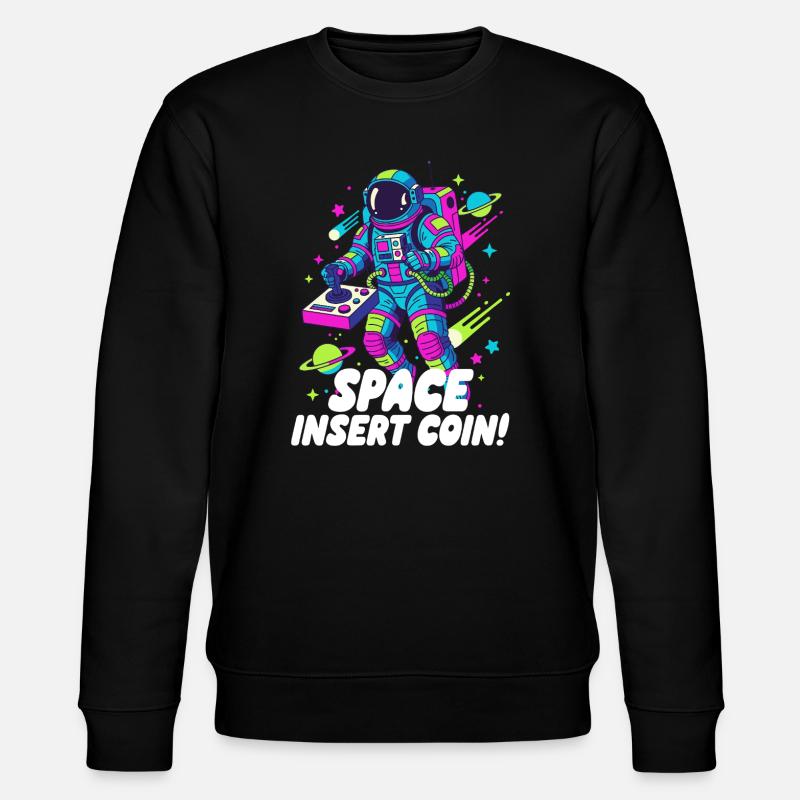 Space Insert Coin - Stanley/Stella Unisex Bio-Sweatshirt CHANGER  - Schwarz