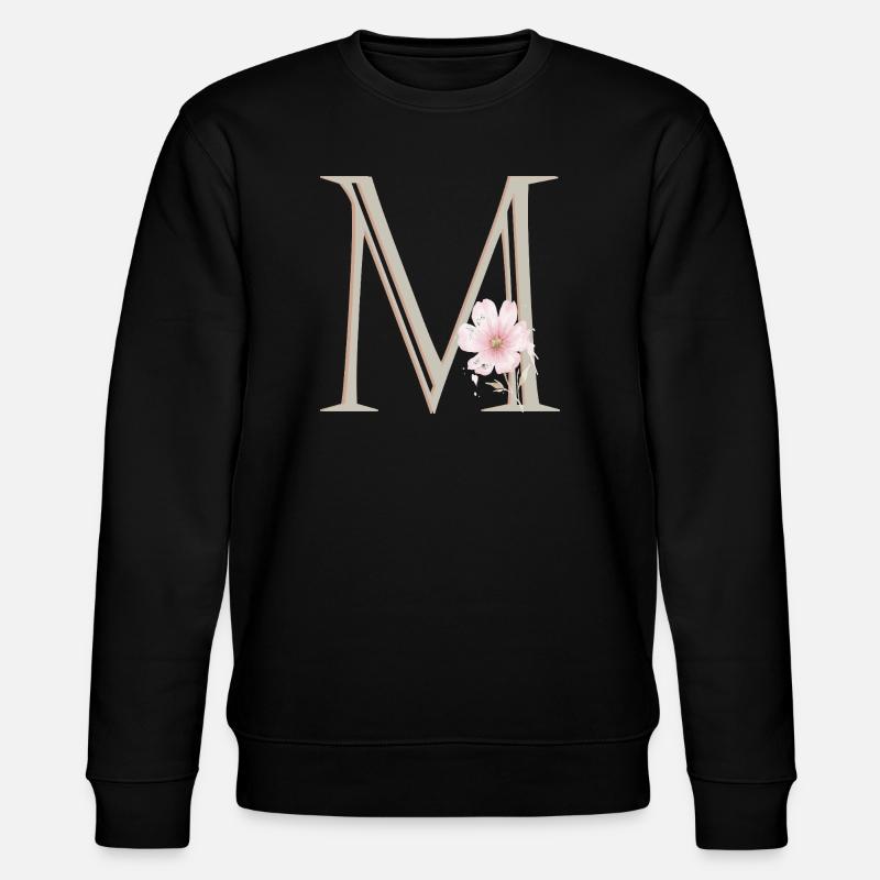 Florales Monogramm M - Stanley/Stella Unisex Bio-Sweatshirt CHANGER  - Schwarz