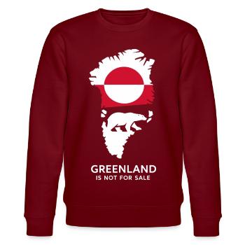 Greenland Polar Bear Flag Arctic Nature Gift - Stanley/Stella CHANGER Unisex Organic Sweatshirt - burgundy - Front - Nik (191cm) & Marisol (170cm)