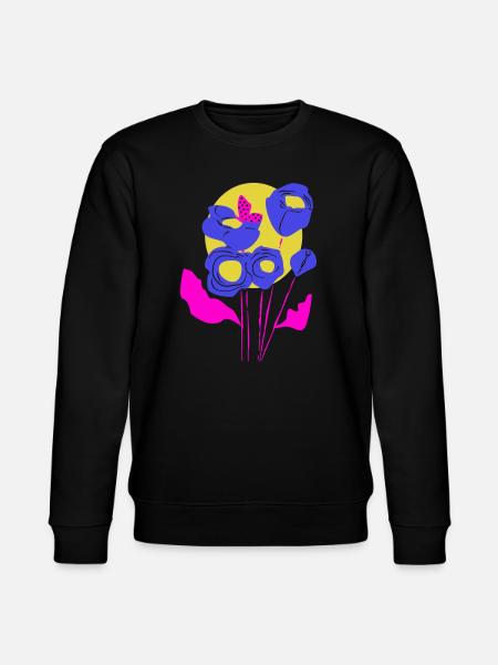 Blumenbouquet in Neonfarben - Stanley/Stella Unisex Bio-Sweatshirt CHANGER - Schwarz