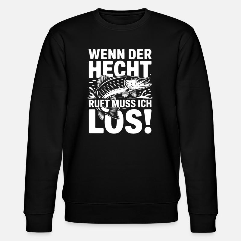 Hecht Angeln Humor - Stanley/Stella Unisex Bio-Sweatshirt CHANGER  - Schwarz