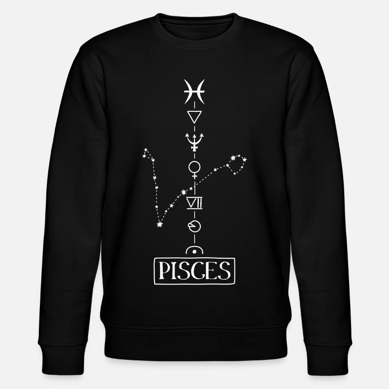 Pisces - Fische Sternzeichen - weiss - Stanley/Stella Unisex Bio-Sweatshirt CHANGER  - Schwarz
