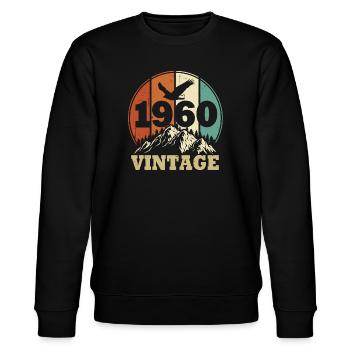 Jahrgang 1960 - Stanley/Stella Unisex Bio-Sweatshirt CHANGER  - Schwarz - Vorne - Nik (191cm) & Marisol (170cm)