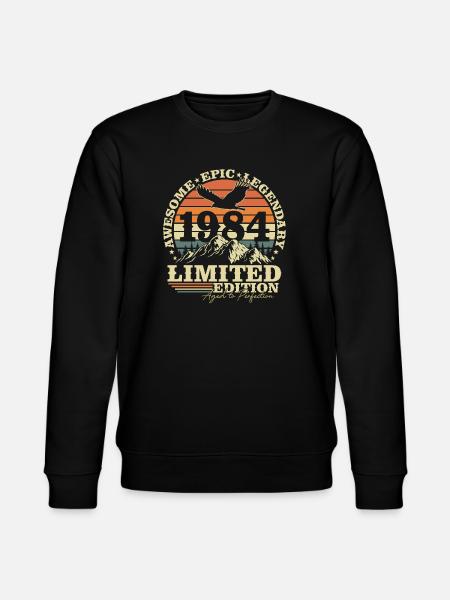 Millésime 1984 Né Vintage Rétro Anniversaire - Sweat bio CHANGER Stanley/Stella Unisexe - noir